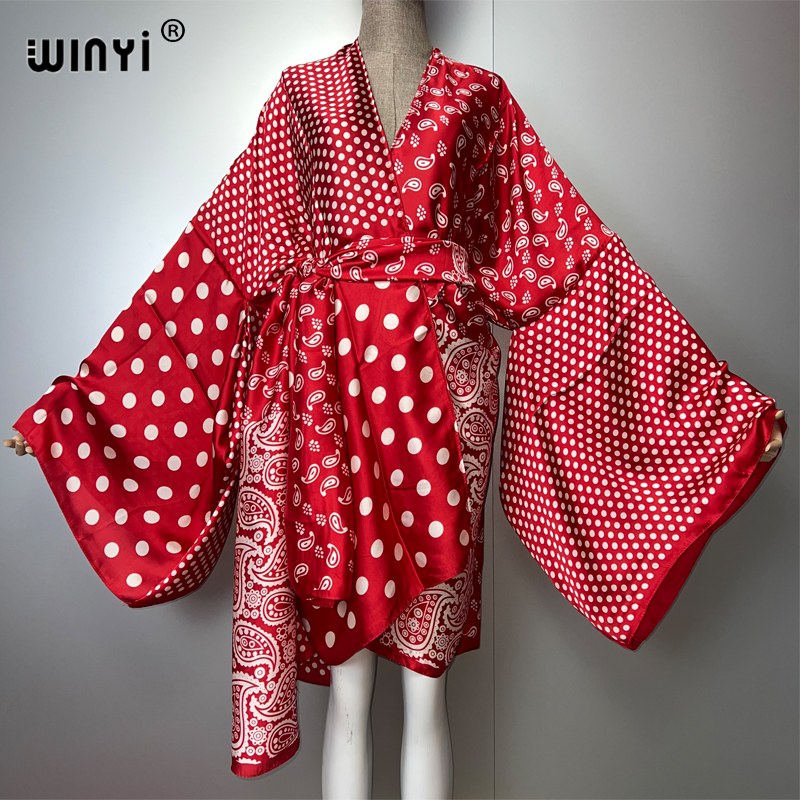 Kaftan Women Boho - WINYI summer kimono fashion print boho