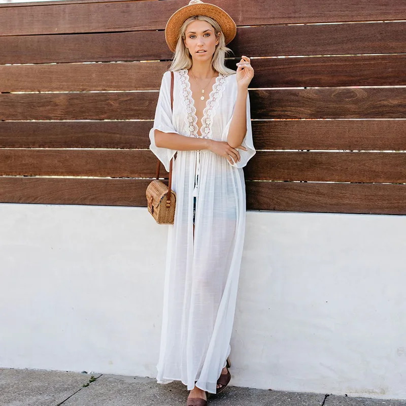 Women Beach Dress Swimwear Sex - Kaftan Women Boho บทวิจารณ์และราคา
