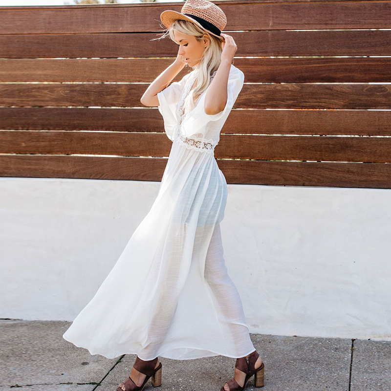 Women Beach Dress Swimwear Sex - Kaftan Women Boho บทวิจารณ์และราคา