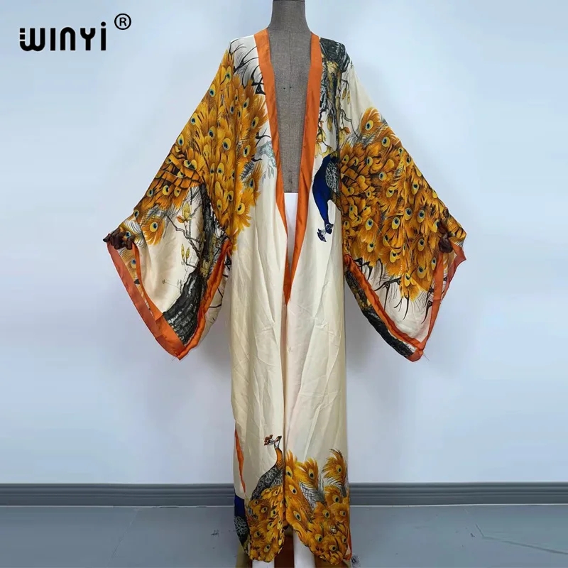 WINYI Summer Classic peacock p - Kaftan Women Boho บทวิจารณ์และราคา