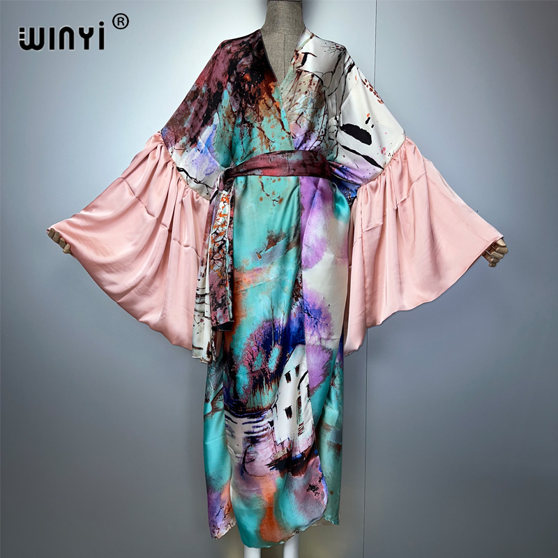 WINYI Summer Kimono party dres - Kaftan Women Boho บทวิจารณ์และราคา