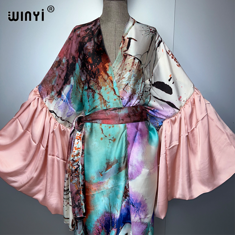 WINYI Summer Kimono party dres - Kaftan Women Boho บทวิจารณ์และราคา