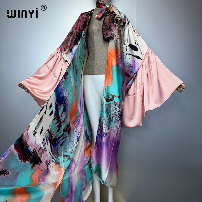 WINYI Summer Kimono party dres - Kaftan Women Boho บทวิจารณ์และราคา