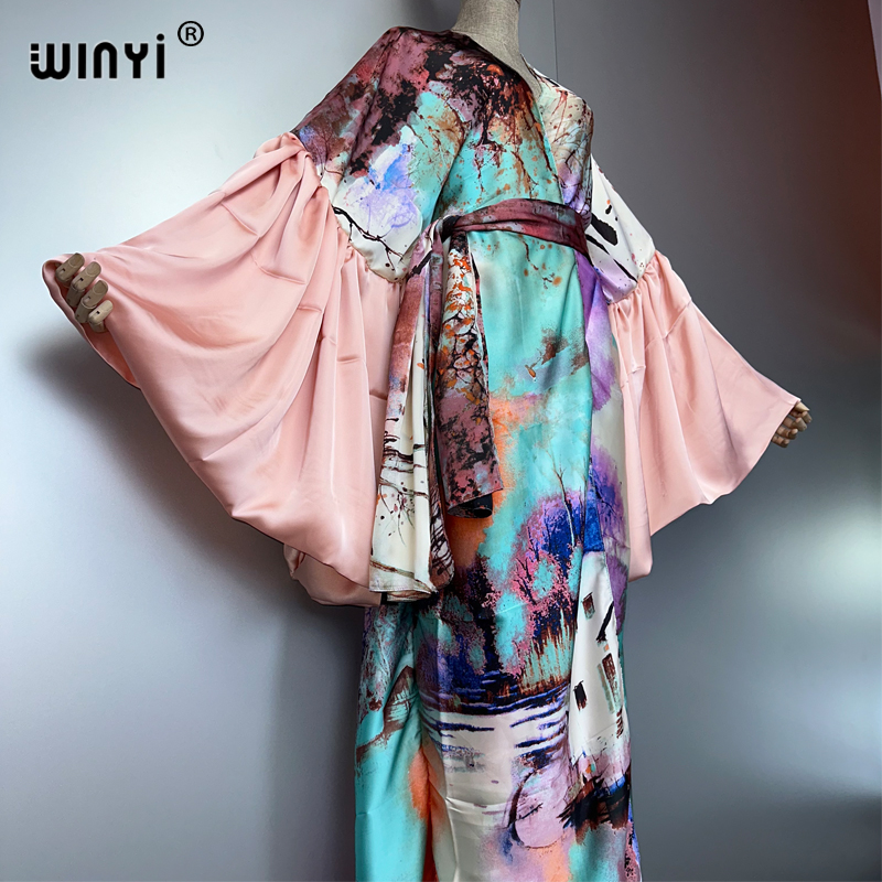 WINYI Summer Kimono party dres - Kaftan Women Boho บทวิจารณ์และราคา