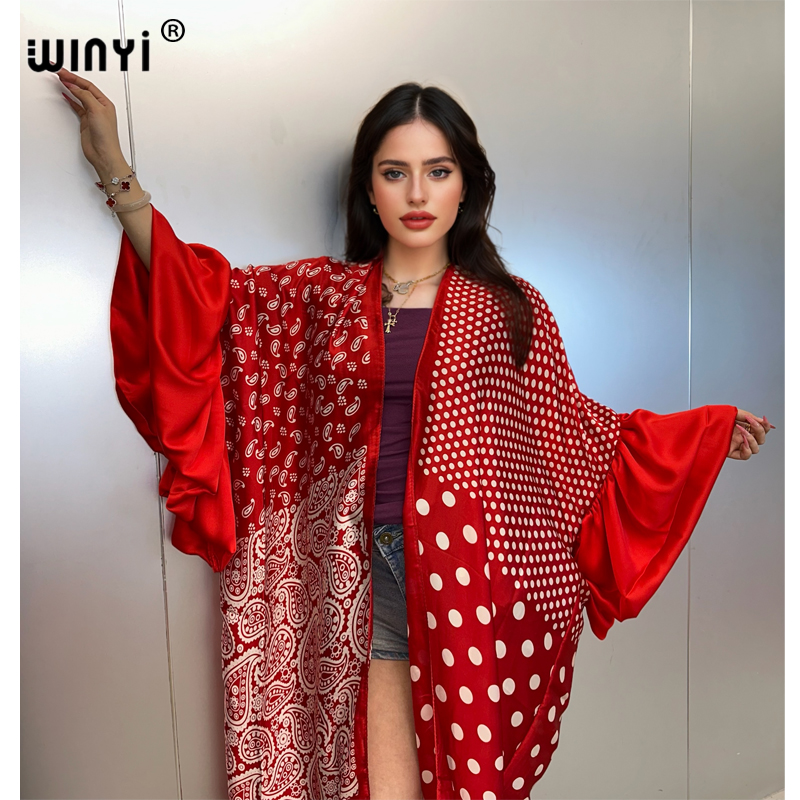 WINYI Summer Kimono party dres - Kaftan Women Boho บทวิจารณ์และราคา