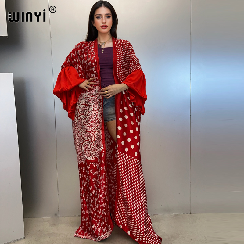WINYI Summer Kimono party dres - Kaftan Women Boho บทวิจารณ์และราคา
