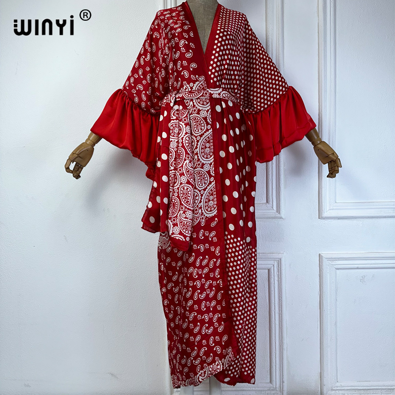 WINYI Summer Kimono party dres - Kaftan Women Boho บทวิจารณ์และราคา