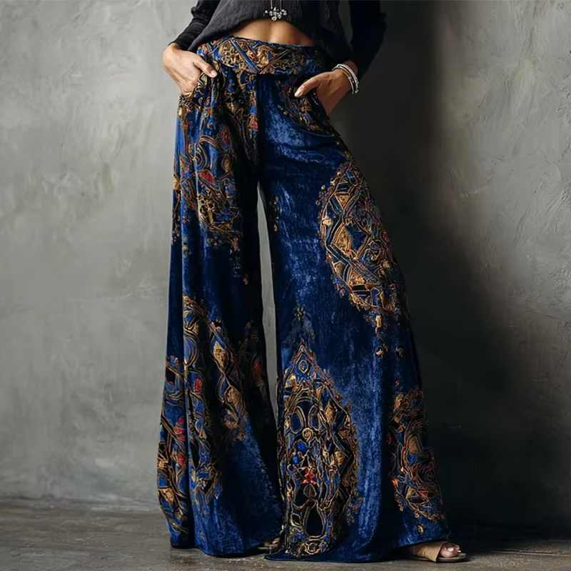 Wide Leg Pants Women Retro Eth - Winter Ethnic Fashion For Women บทวิจารณ์และราคา
