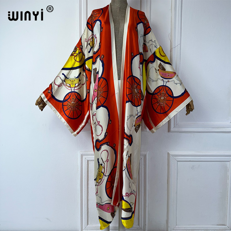WINYI boho print Kimono Summer - Kaftan Women Boho บทวิจารณ์และราคา