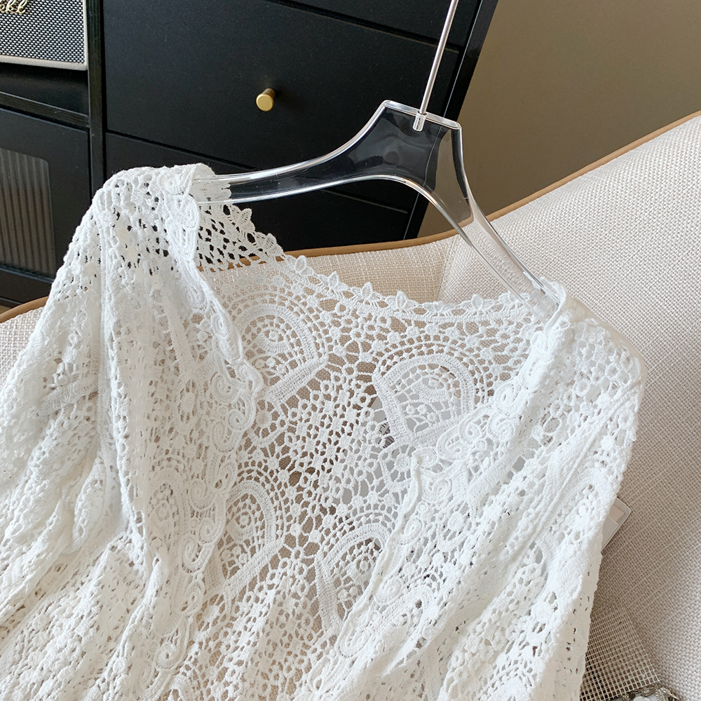 Sheer Crochet Cardigan Open Fr - Kaftan Women Boho บทวิจารณ์และราคา