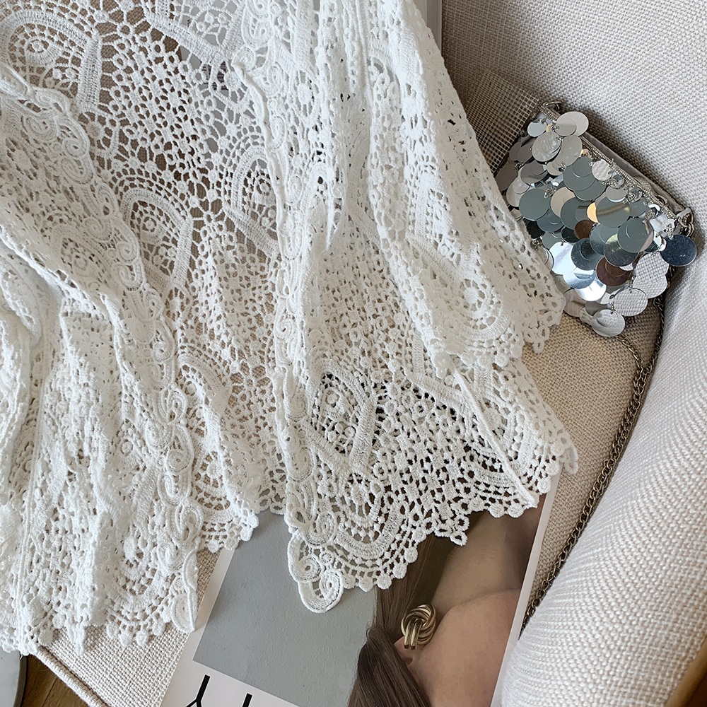 Sheer Crochet Cardigan Open Fr - Kaftan Women Boho บทวิจารณ์และราคา