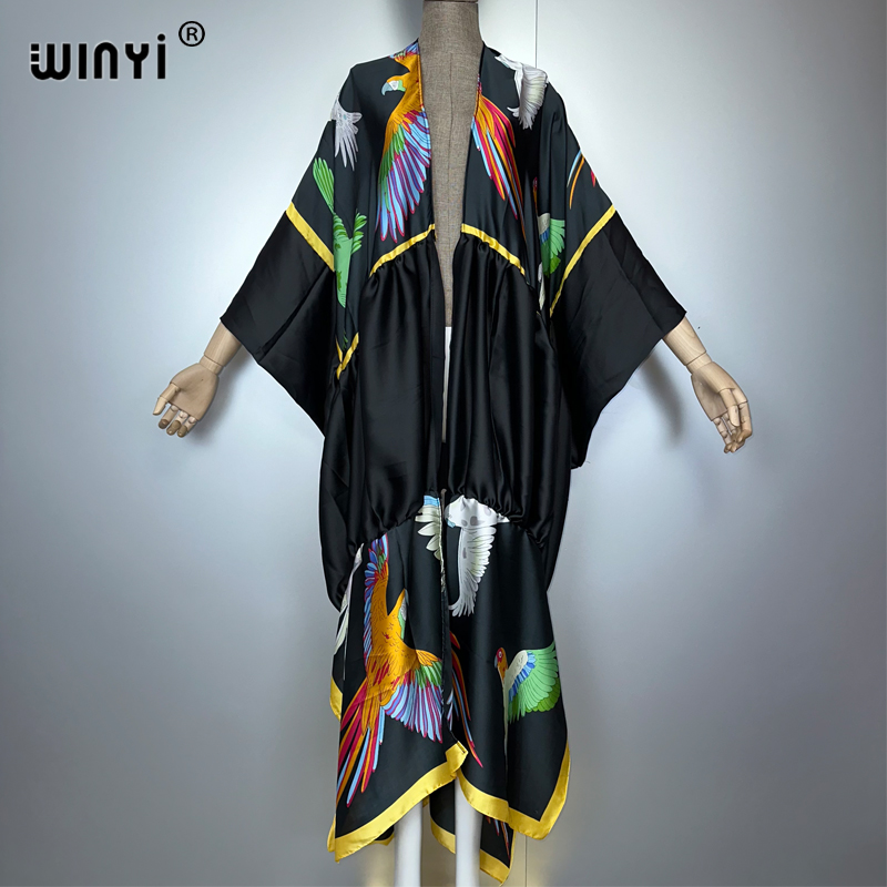 WINYI print boho kimono maxi b - Kaftan Women Boho บทวิจารณ์และราคา