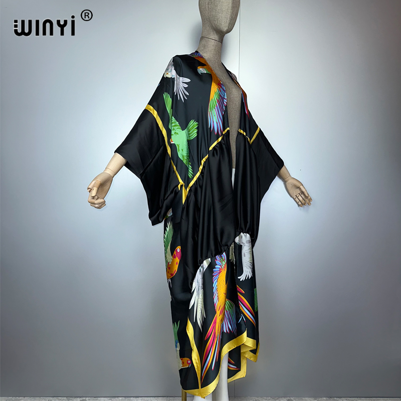 WINYI print boho kimono maxi b - Kaftan Women Boho บทวิจารณ์และราคา