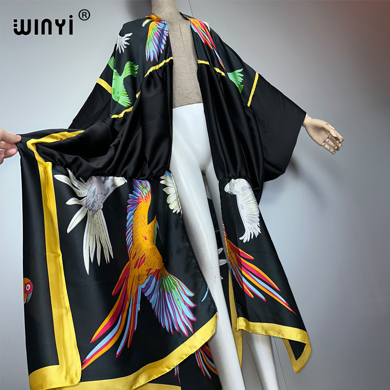 WINYI print boho kimono maxi b - Kaftan Women Boho บทวิจารณ์และราคา