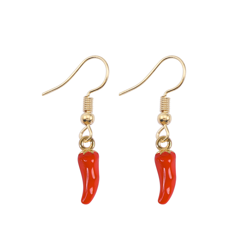 Cute Red Pepper Earrings Pendi - Ethnic Fashion Sale บทวิจารณ์และราคา
