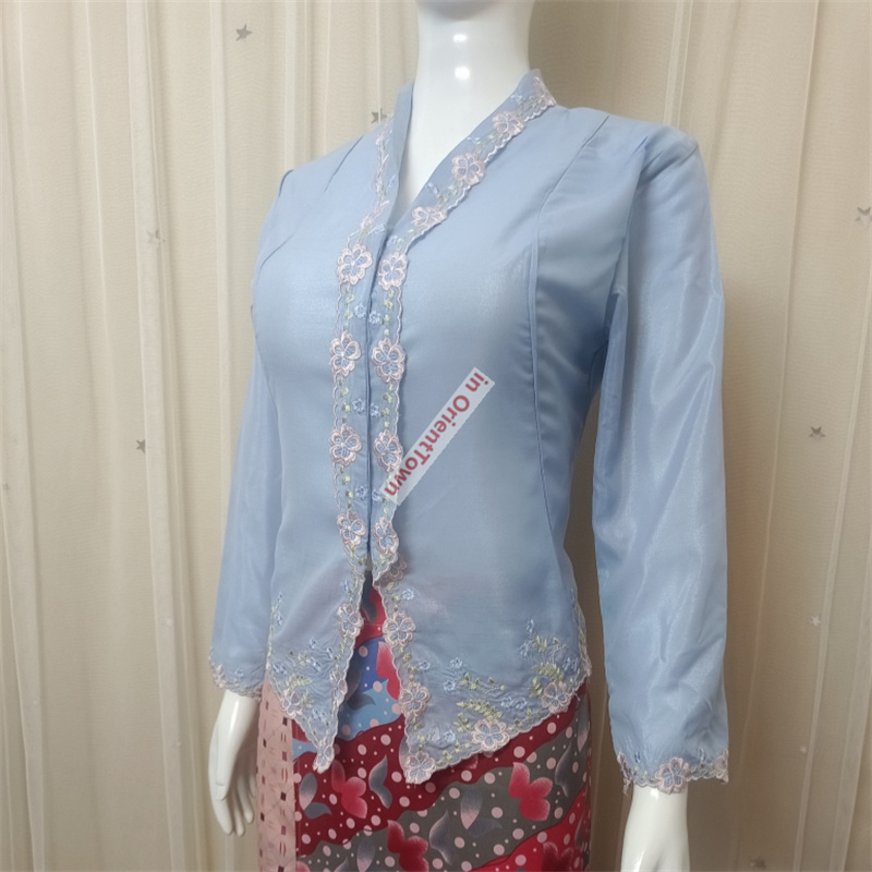 Southeast Asian countries Blue - Thai Silk Blouse บทวิจารณ์และราคา