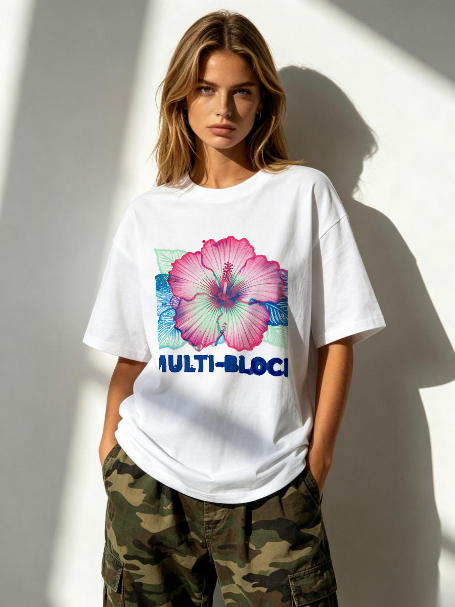 T Shirts Woman Block Print Han - Ethnic Wear Fashion Designer บทวิจารณ์และราคา