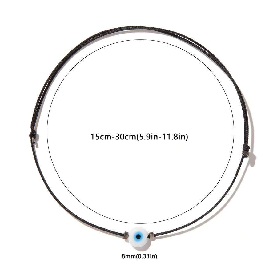 Dainty Black Cord Evil Eye Ank - Ethnic Wear Fashion Designer บทวิจารณ์และราคา