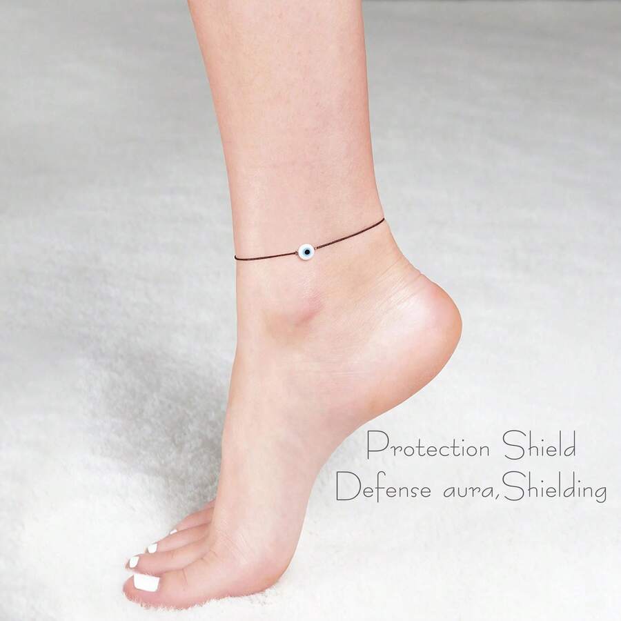 Dainty Black Cord Evil Eye Ank - Ethnic Wear Fashion Designer บทวิจารณ์และราคา