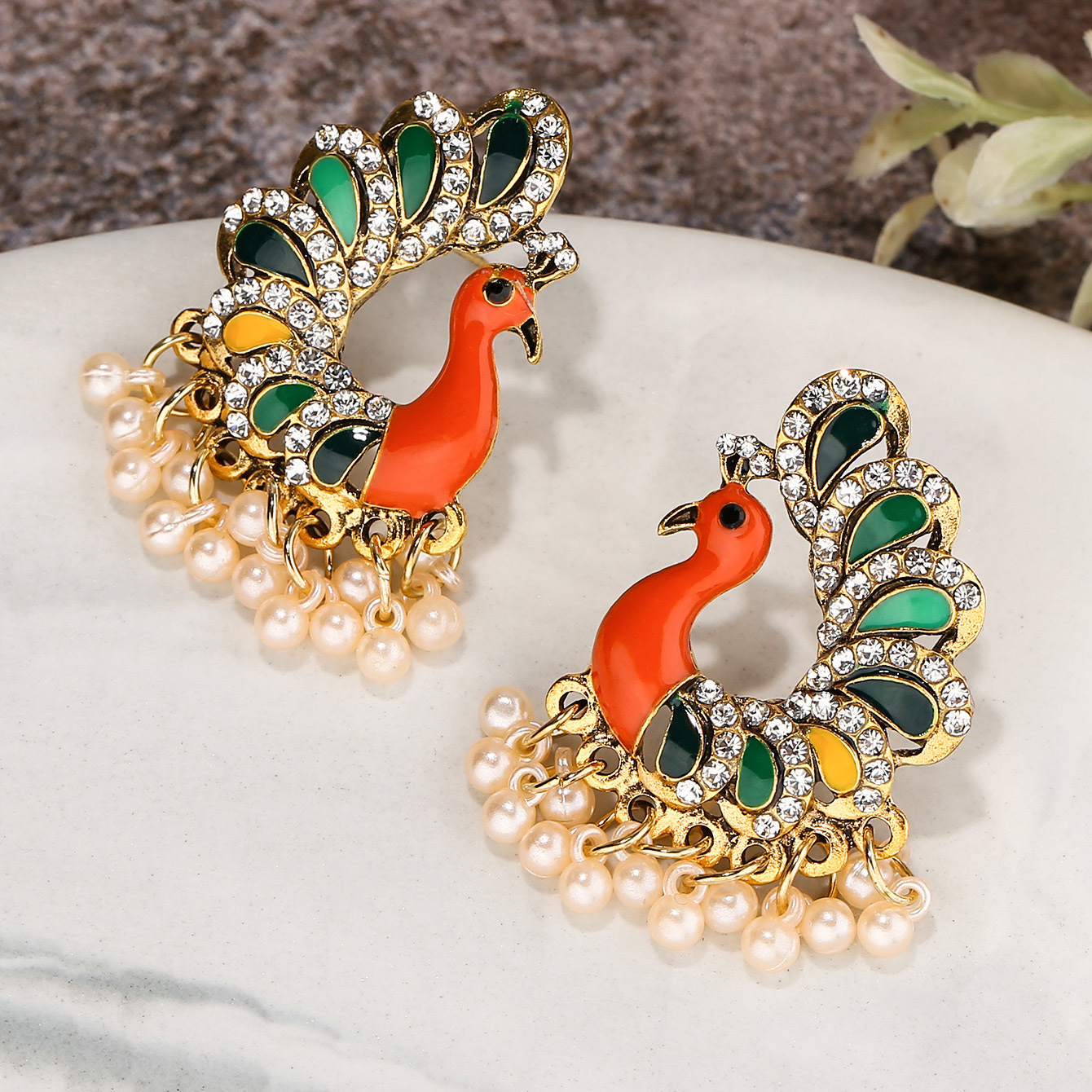 Cross-border earrings, peacock - Ethnic Fashion Sale บทวิจารณ์และราคา