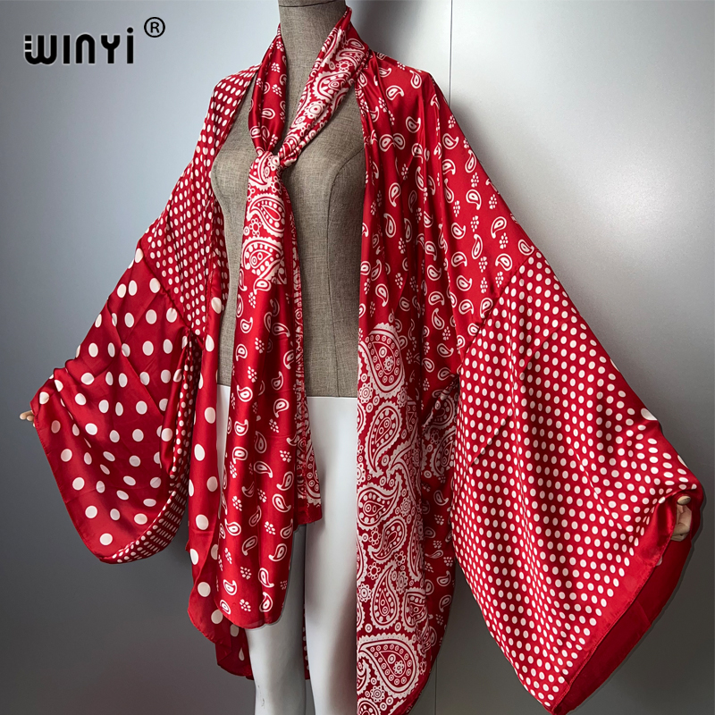 WINYI summer kimono fashion pr - Kaftan Women Boho บทวิจารณ์และราคา