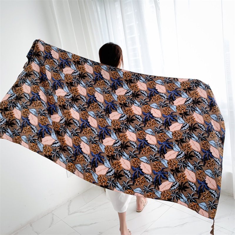 90x185cm Cotton Linen Print Su - Kaftan Women Boho บทวิจารณ์และราคา